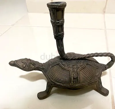 Antique Turtle Candle Holder design 9inch length