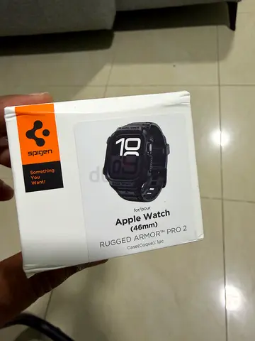 Spigen Rugged Armor Pro 2 for Apple Watch Series 11 / 10 (46mm) Case with Band Strap - Matte Black