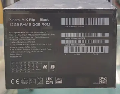 Xiaomi MIX Flip 12GB RAM 512GB ROM - Boxed (Black)