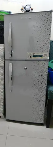 Silver Double-Door Refrigerator - Good Working Condition