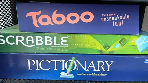 Board Games Bundle: Taboo, Scrabble  Pictionary - Good Condition