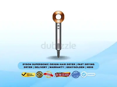 Dyson Supersonic Origin Hair Dryer | Fast Drying Dryer | Delivery | Warranty | Gray/Golden | HD08