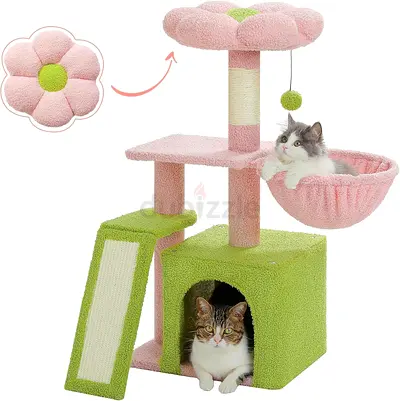 Cactus Cat Tree for Indoor Cats, 80 CM Small Cat Tower Cat Condo with Sisal Scratching Ramp