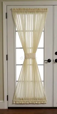 Sheer Tie-Up Door Curtain Panel - Cream, Light-Filtering