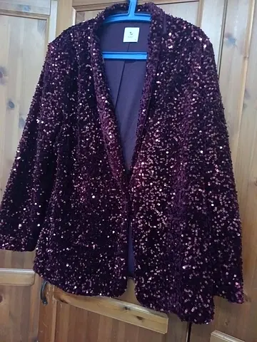 Burgundy Sequin Blazer Jacket – Size Tag T (Womens)