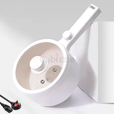1.5L Mini Portable Electric Pan, Electric Hot Pot, 600W Non-Stick Rapid Multi-Cooker with Lid 2 Mode