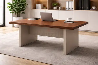 Modern Walnut Coffee Table - Rectangular Center Table For Office  Living Rooms