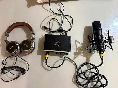 Behringer TM1 Condenser Microphone + Audio Interface + Monitoring Headphones