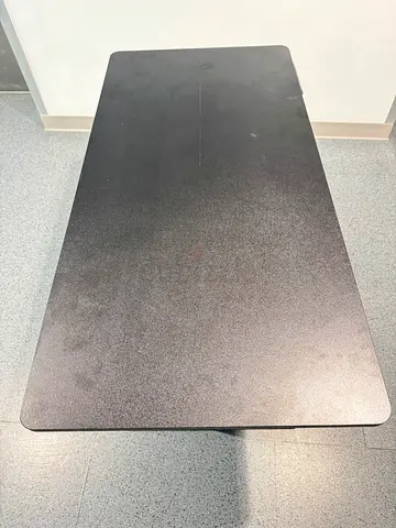 Simple Black Rectangular Table - Sturdy Office/Desktop
