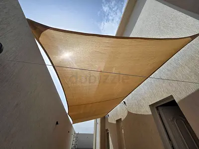 Large Beige Outdoor Shade Sail Canopy - new we make on customize per sqr meter 60 , Good Condition