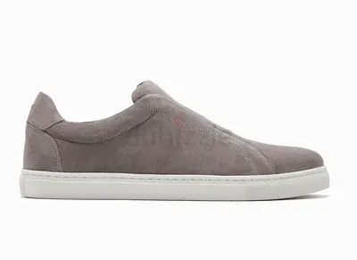 Light Grey Suede Slip-On Sneakers — Minimal, Clean Condition-Zegna