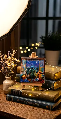 Original handmade miniature painting - A quiet night