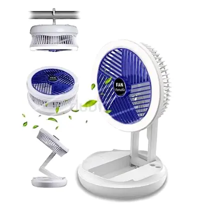 Portable Rechargeable Folding Desk  Clip Fan — Compact 3-in-1 Cooling