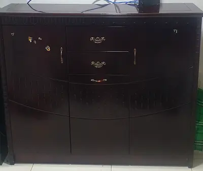 Dark Wood Sideboard / shoe Storage Cabinet with Drawers