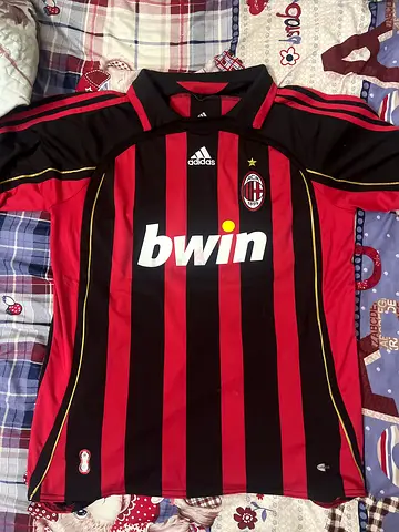 AC Milan Home Football Jersey (Bwin) - Size XL Vintage