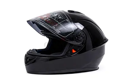 Black Full-Face Motorcycle Helmet - Good Condition