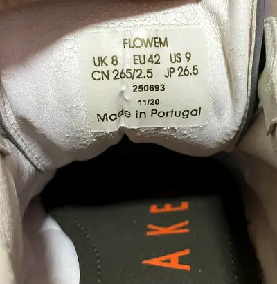 Womens FLOWEM white leather sneakers, EU 42 / UK 8 (Made in Portugal)