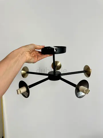 Brand new Modern Black  Brass 3-Arm Wall Light / Sconce