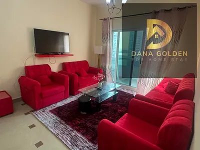 متاح من اليوم  شقه تانى  ساكن غرفه وصاله حمامين بلكونه اطلاله عفش جديد وسكن جديد برج اميسا  الشارقه التعاون مفروش فرش فندقي 4500 مع نت أطلاله على البح