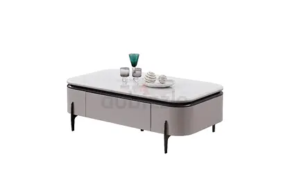 Modern Marble-Top Coffee Table with Storage