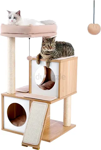 Cat Tree 89cm Wooden Cat Tower