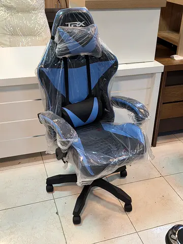 Blue and black ergonomic gaming/office chair