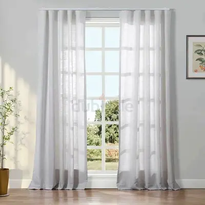 Lightweight White Sheer Curtains - Pair, 2 Panels