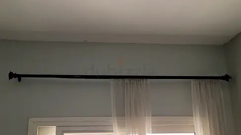 Curtain Rod (Double, Metal, Black) + Brackets – Cheap @ AED 15 only