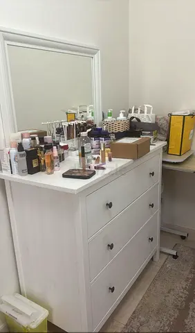 White 3-Drawer Dresser with Mirror — Good Condition