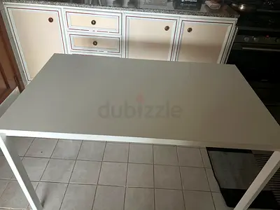 Simple white rectangular dining/work table - good condition