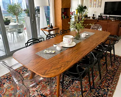 Luxury Wood Dining Table Large Rectangular Dining Table – 240 × 120 x 79 cm (Seats 8–10)