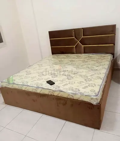 Queen velvet bed frame with mattress included