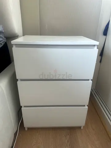 2x Nightstand White table bedroom
