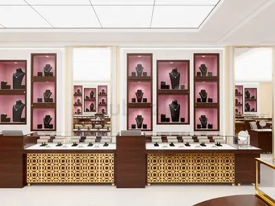 Luxury Jewelry Store Fit-Out | Custom Display Cabinets | DM  DCD Approved