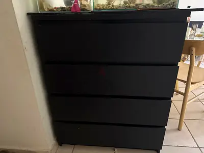 Black 4-Drawer Chest Dresser - Good Used Condition