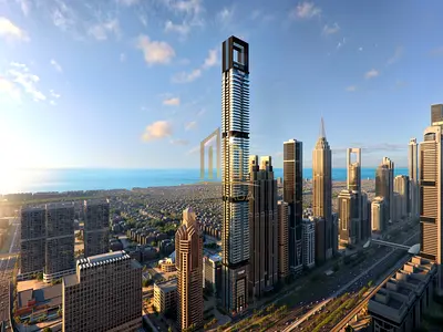 شقة بغرفة نوم واحدة | برج ترامب SZR | إطلالات على البرج والبحر | مفروشة