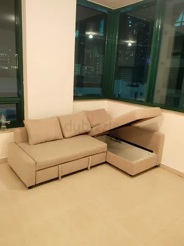 IKEA L Shape Sofa cum bed with big storage and you can fix the storage left or right anyside
