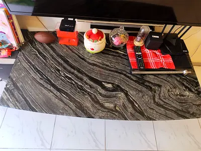 Modern marble-top with metal base AED 30