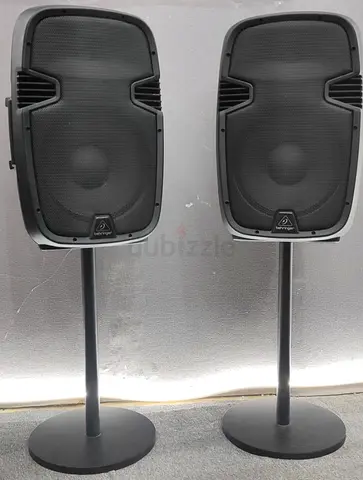 Pair of Behringer Powered Speakers on Stands - Good Working Condition