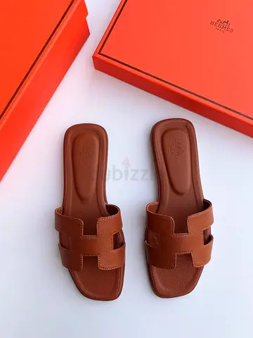 Hermes Brown Leather Slide Sandals - size 36 to 41