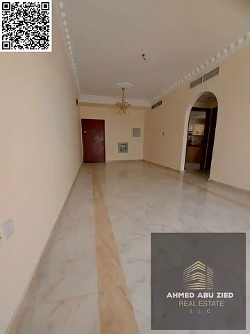 Elegant 1BHK apartment with 2 baths, super deluxe finishing, full maintenance, prime location near services and easy access to Sharjah exits