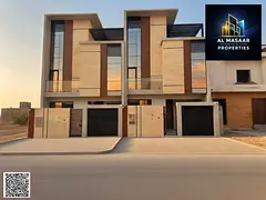 Modern townhouse for sale in Al Helio 2 – Ajman | 5 master bedrooms + roof | Includes electricity,