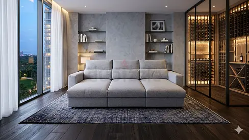 Ikea eskilstuna L shape sofa under storage