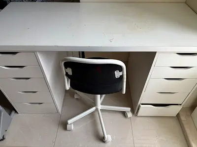 Ikea desk with drawers