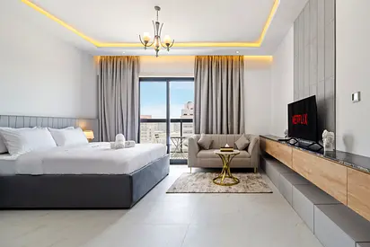 4800 including bills Hotel Serviced Fully Furnished studio apartment with balcony with cover parking