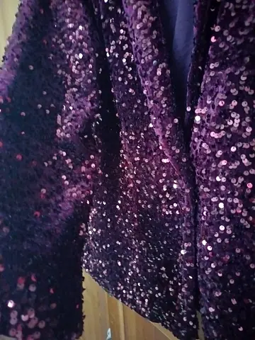 Purple Sequin Jacket - Womens Sparkly Blazer