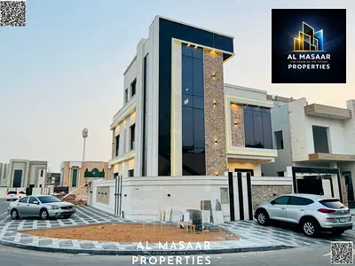 Modern two-story villa with a rooftop in Al Yasmin, luxurious design at a special price