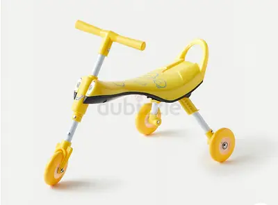 Lightweight Yellow 3-Wheel Toddler foldable tricycle  Ride-On / Tricycle - Good Condition