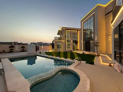 Luxury villa for sale in Al Yasmin – elegant design and complete amenities – swimming pool + gym + jacuzzi + sauna + landscaped garden, all utilities