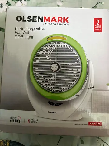 Olsenmark 6 Rechargeable Table Fan with COB Light - Gently Used